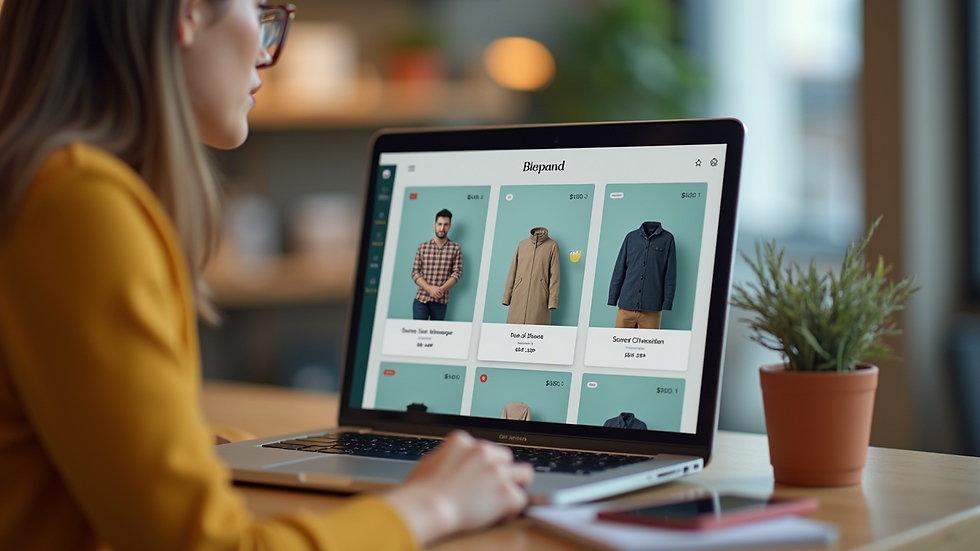 Close-up view of a personalized online shopping experience