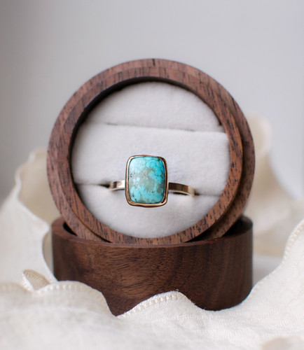 Arizona Turquoise Ring - Rectangle - Size 8.5US | Desiree Rose Jewelry