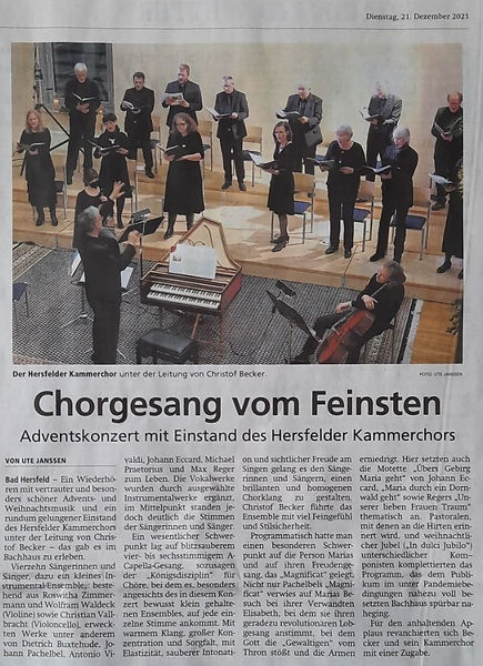 Rezension zum 1.Konzert Dez. 2021
