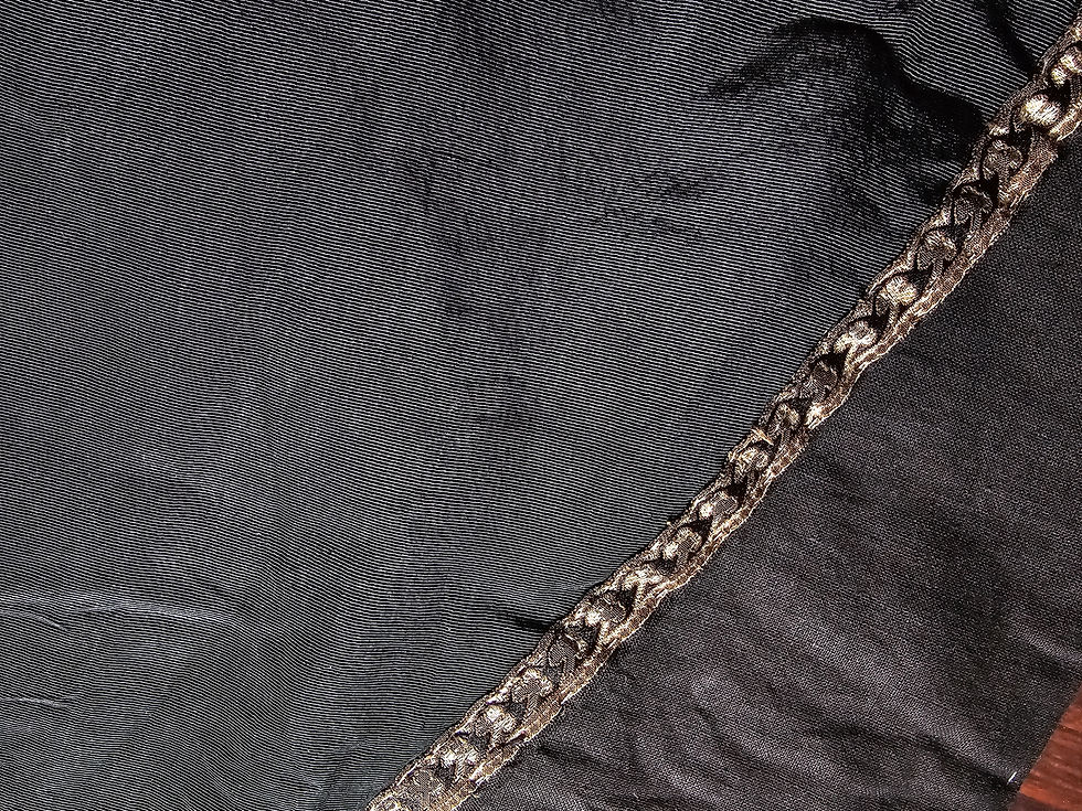 Thumbnail: Antique priest black chasuble with IHS Christogram and stole