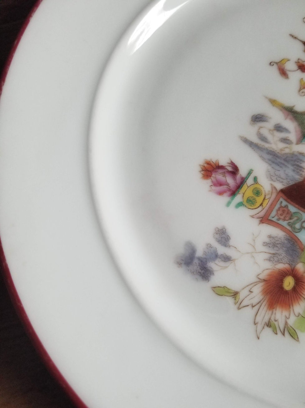 Thumbnail: Rare antique porcelain decorative plate Orientalist landscape 19th centu