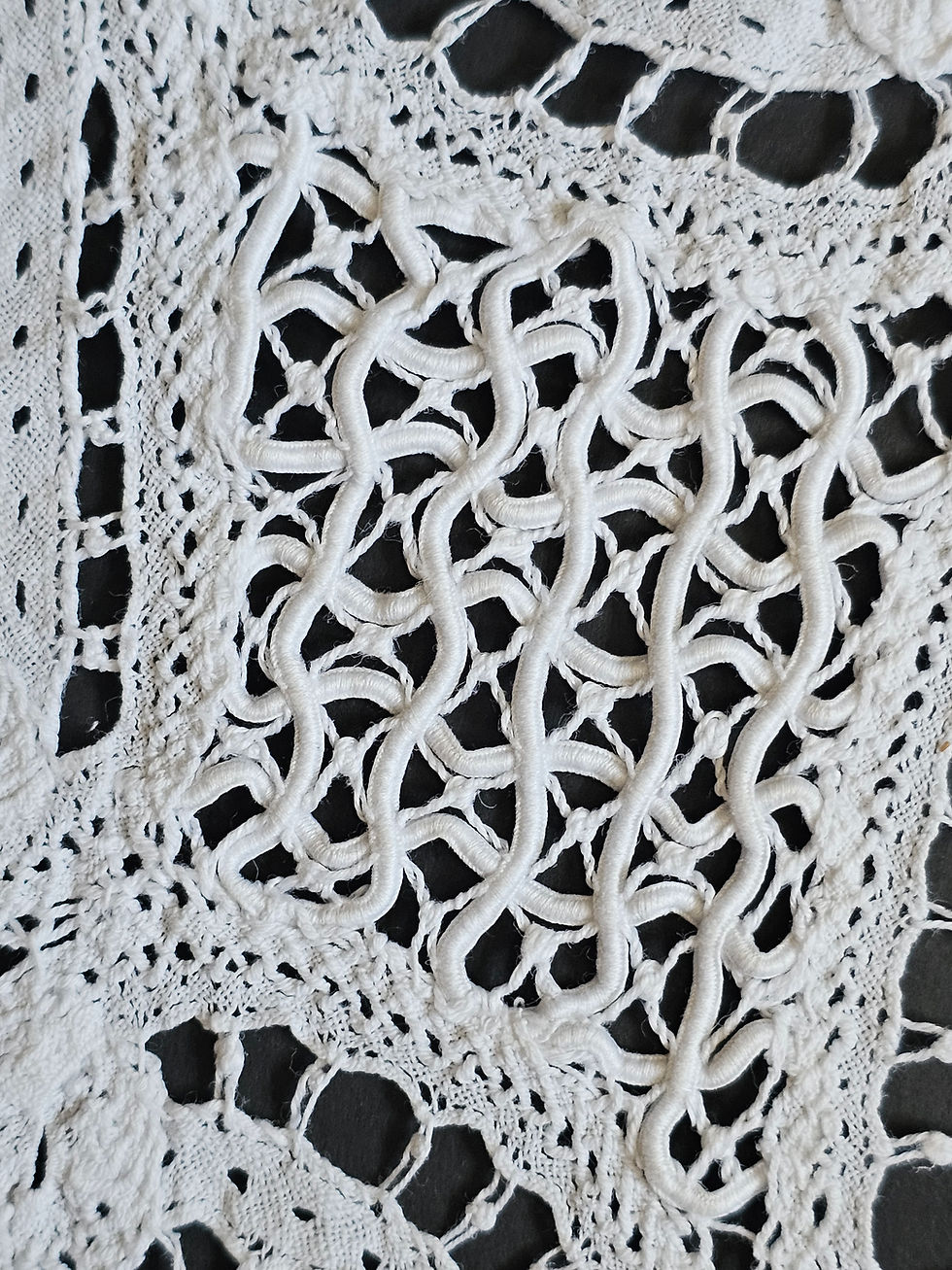 Miniature : Bas d'aube ancien en dentelle - Luxeuil 