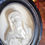 Thumbnail: Antique French Our Lady of sorrows meerschaum in oval frame with domed glass
