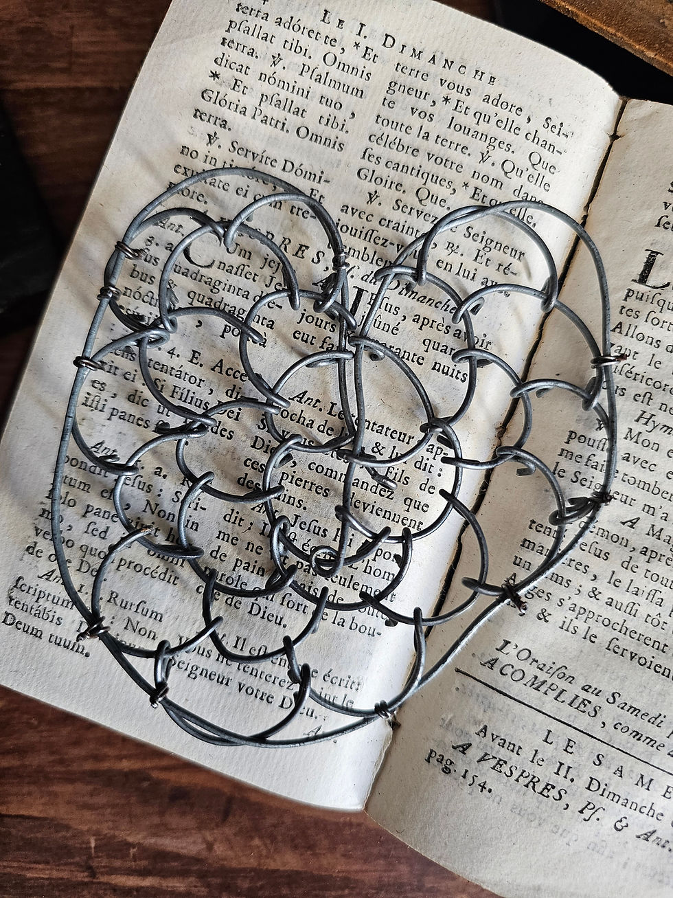 Thumbnail: Rare vintage heart shaped metal cilice, instrument of penance