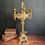 Thumbnail: French antique church candelabra with bleu enamel painted details Tower David