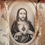 Miniature : French antique Holy prayer card with hidden picture of the Sacred Heart of Jesus