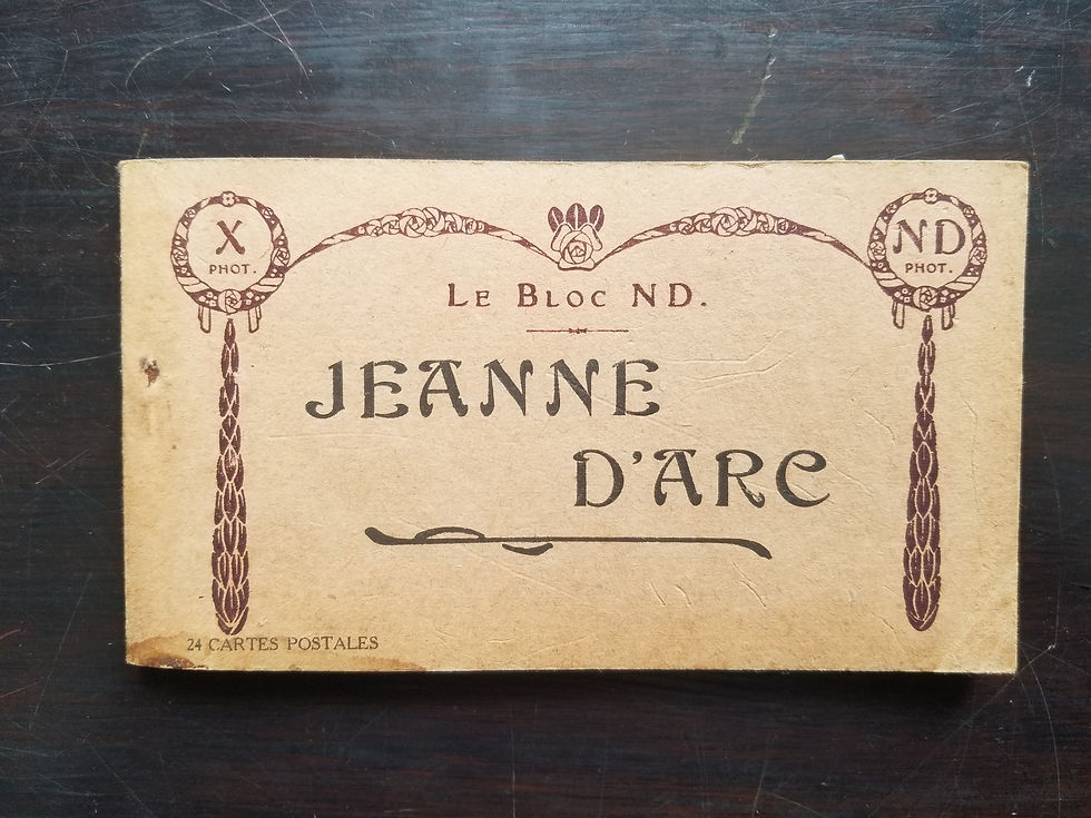 French antique Joan of Arc postcard booklet. Illustrations