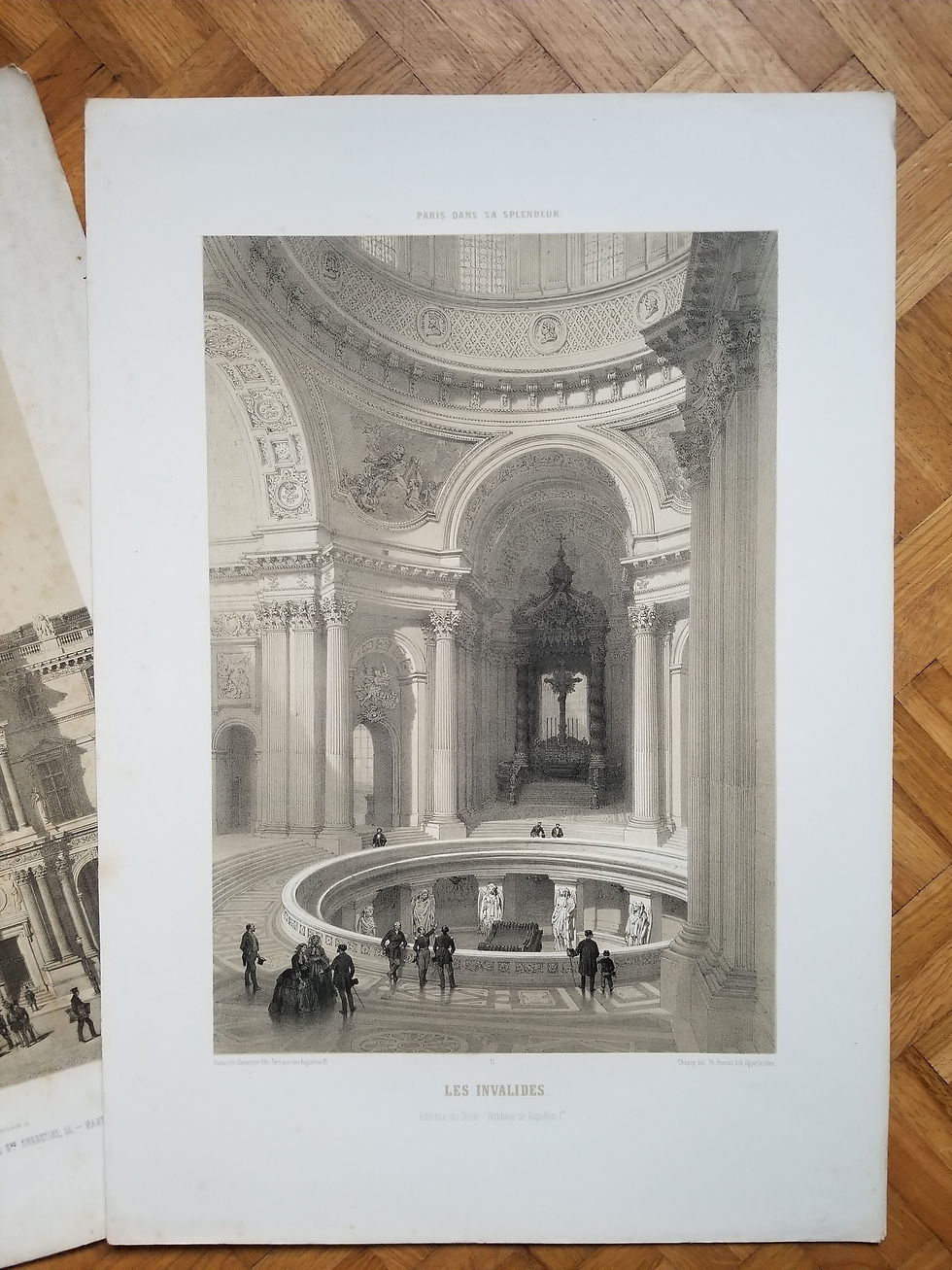 Paris Lithograph, book plate from 'Paris dans sa splendeur', les Invalides