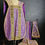 Thumbnail: Antique embroidered purple chasuble, stole, maniple and burse set