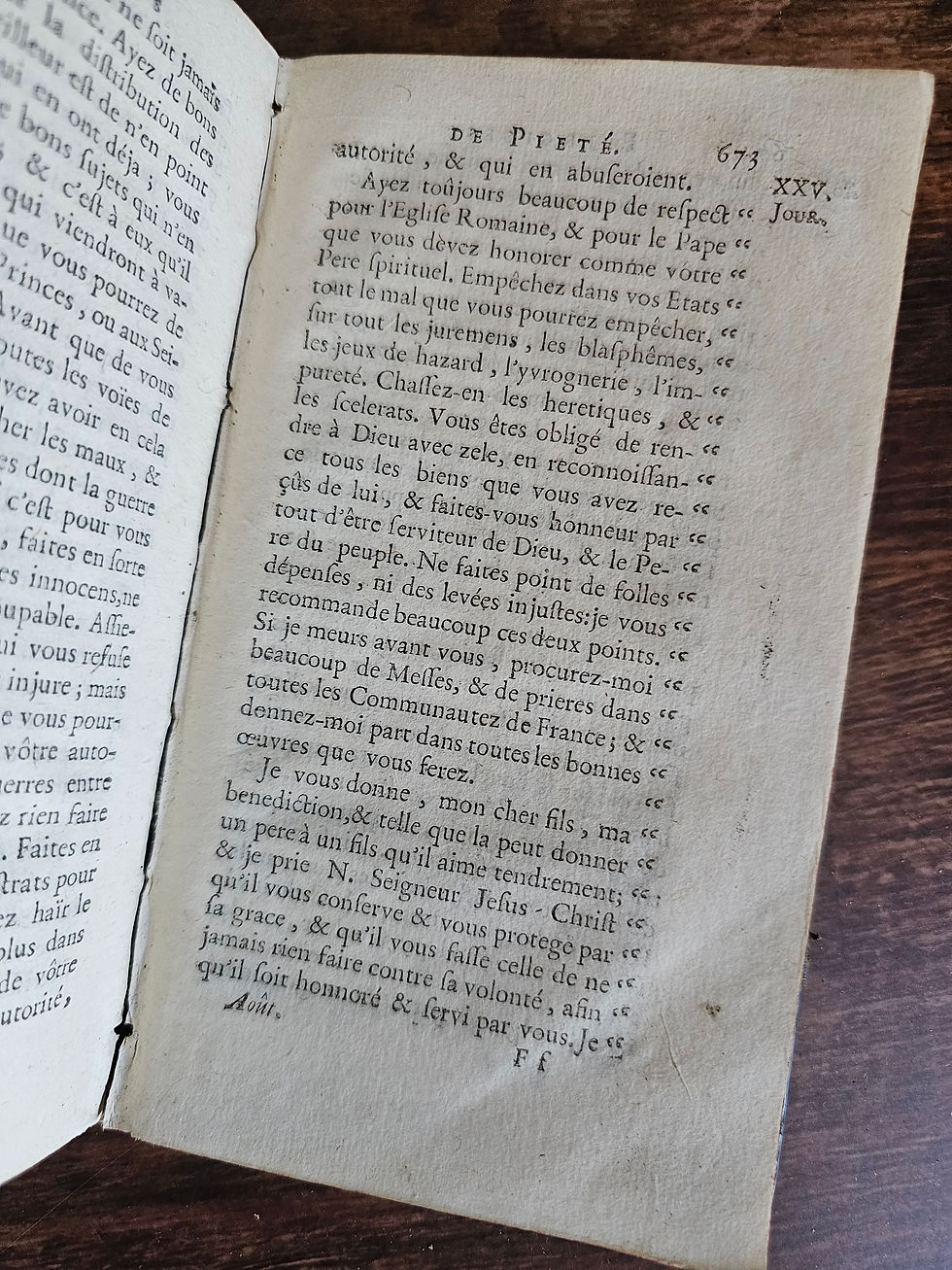 Thumbnail: Antique book 'Exercices de piété pour tous les jours de l'année- Aoust'