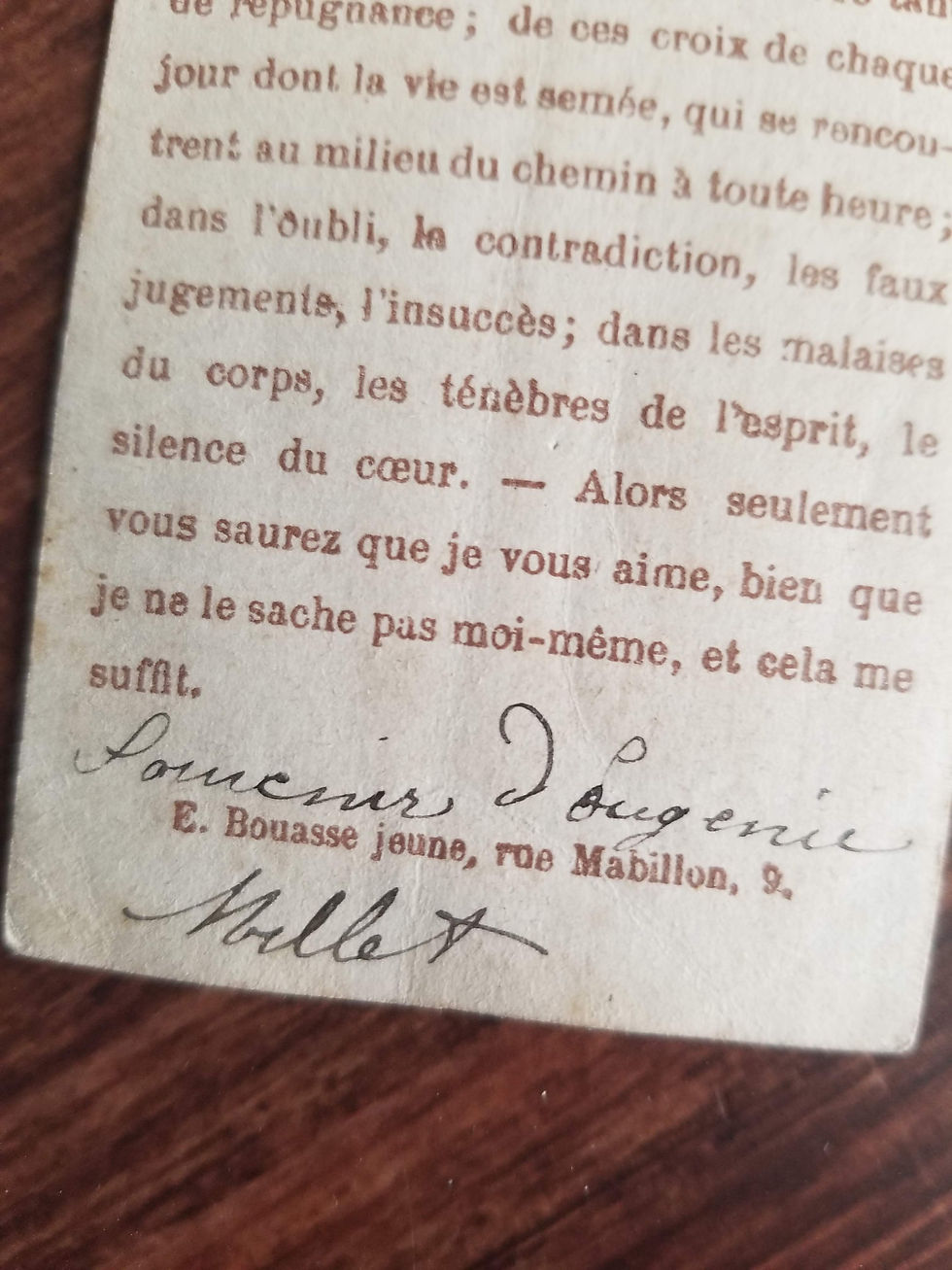 Miniature : Carte de prière ancienne Fleurs du Calvaire, E. Bouasse Jeune