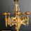 Thumbnail: French antique church candelabra Turris Davidica, bleu enamel painted details