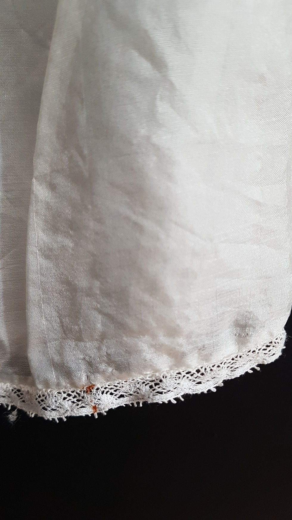 Miniature : Vintage baby silk chiffon baptism christening dress