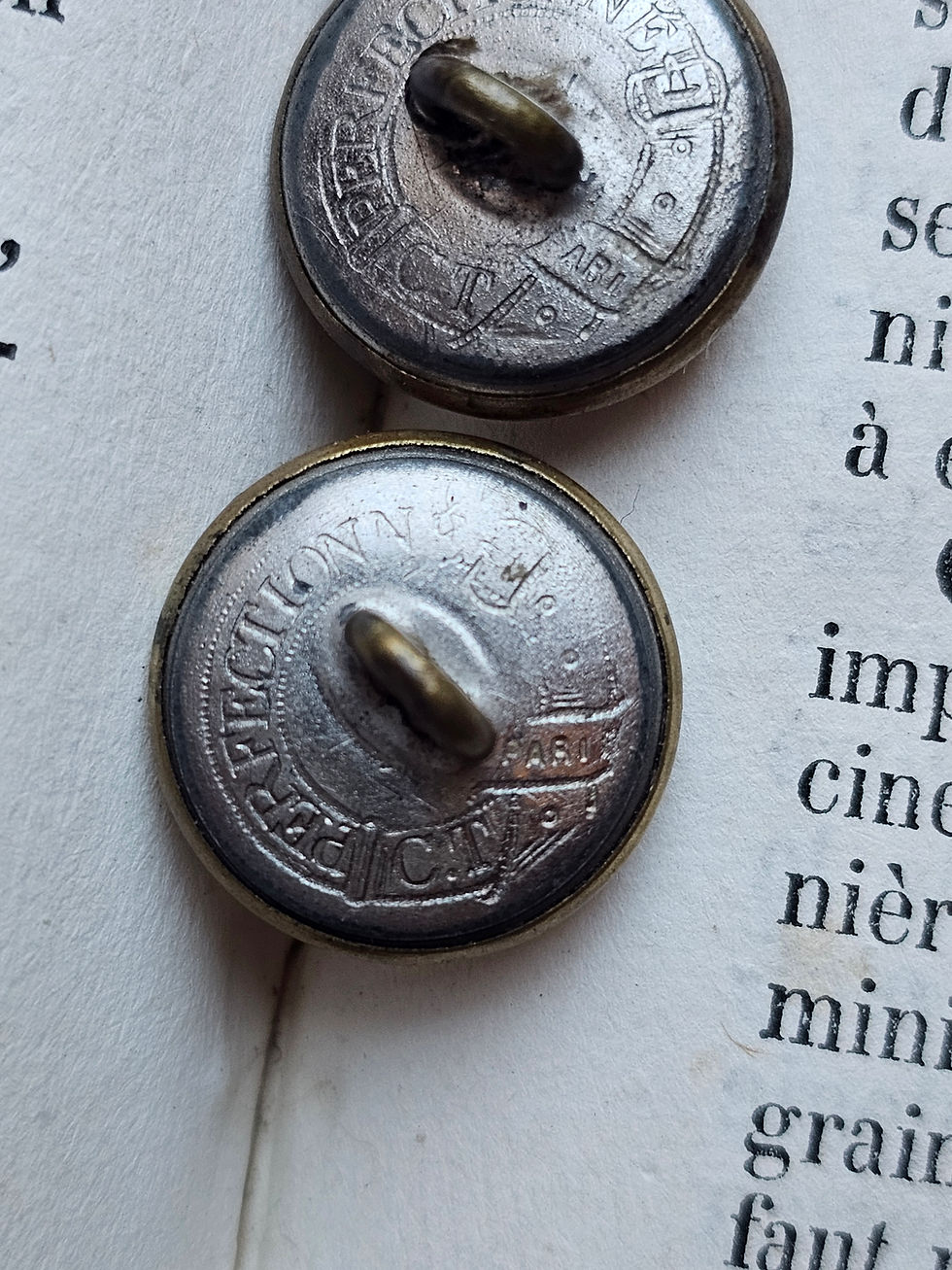Miniature : Rare French antique asylum  button for psychitaric hospital staff uniform