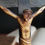 Miniature : French antique Jansenist altar crucifix made of carved animal bone and ebonized.
