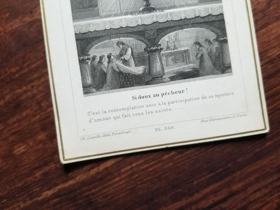 Miniature : Image pieuse ancienne  communion