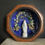 Miniature : Antique French wooden cabinet with religious statue. Our Lady porcelain figurine