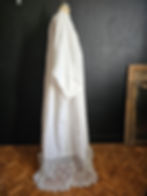 Thumbnail: Vintage cotton alb with crochet lace