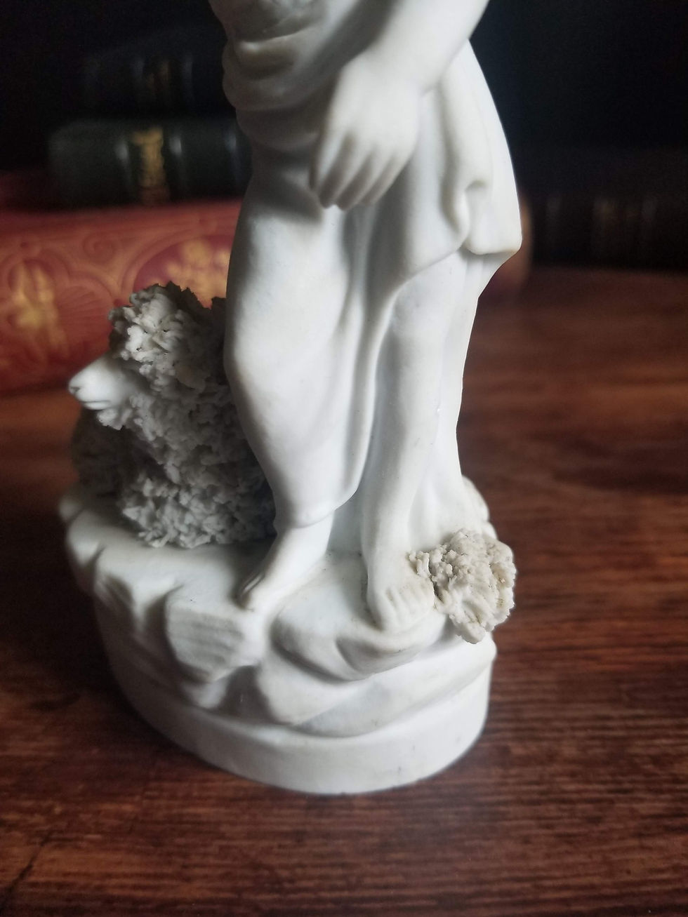 Thumbnail: Antique St John the Baptist with lamb bique porcelain figurine
