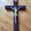 Miniature : Grand crucifix ancien en perles de verre
