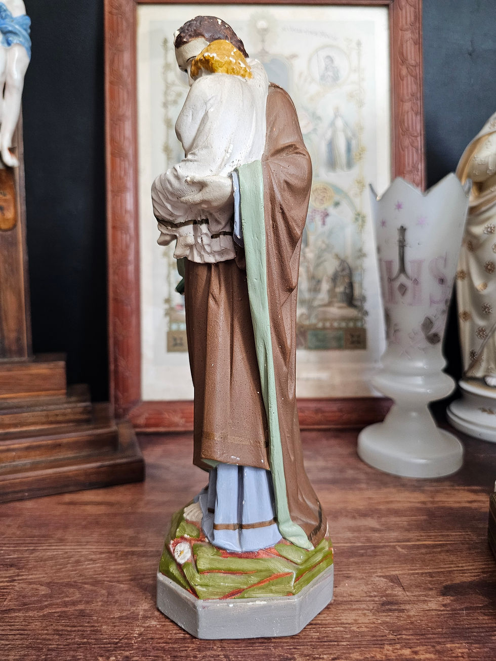 Miniature : Statue ancienne en platre de St Joseph avec l'Enfant Jésus - Duffour, Paris