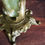 Miniature : Antique Infant Jesus of Prague metal statue on onyx column