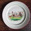 Miniature : Rare antique porcelain decorative plate Orientalist landscape 19th century