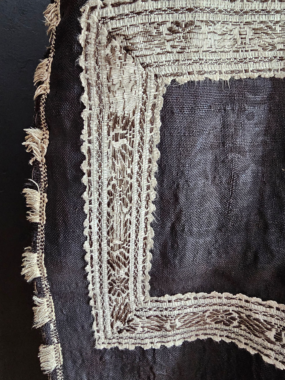 Thumbnail: Rare antique black priest chasuble from France