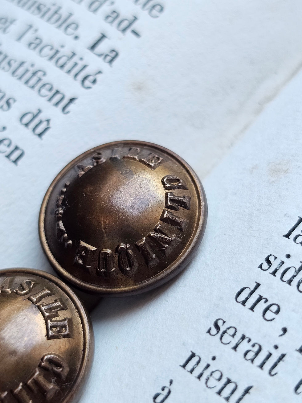 Miniature : Rare French antique asylum  button for psychitaric hospital staff uniform
