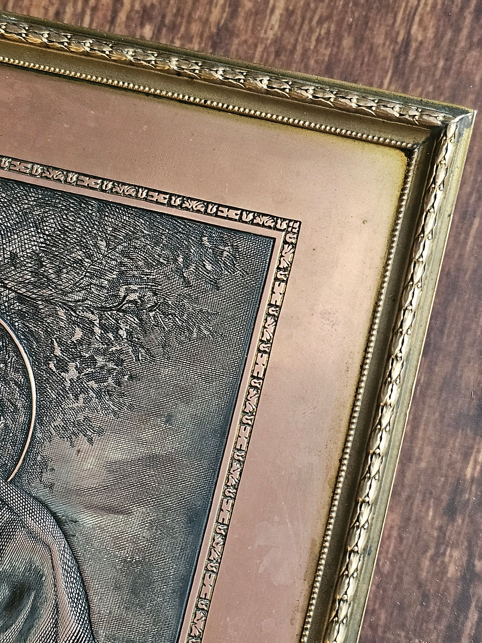 Thumbnail: Vintage St Joseph with Infant Jesus engraved copper plaque after Guido Reni