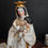 Miniature : French antique Virgin Mary with Infant Jesus in her arms porcelain statue