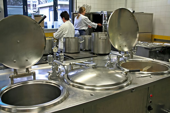 Workers in kitchen
