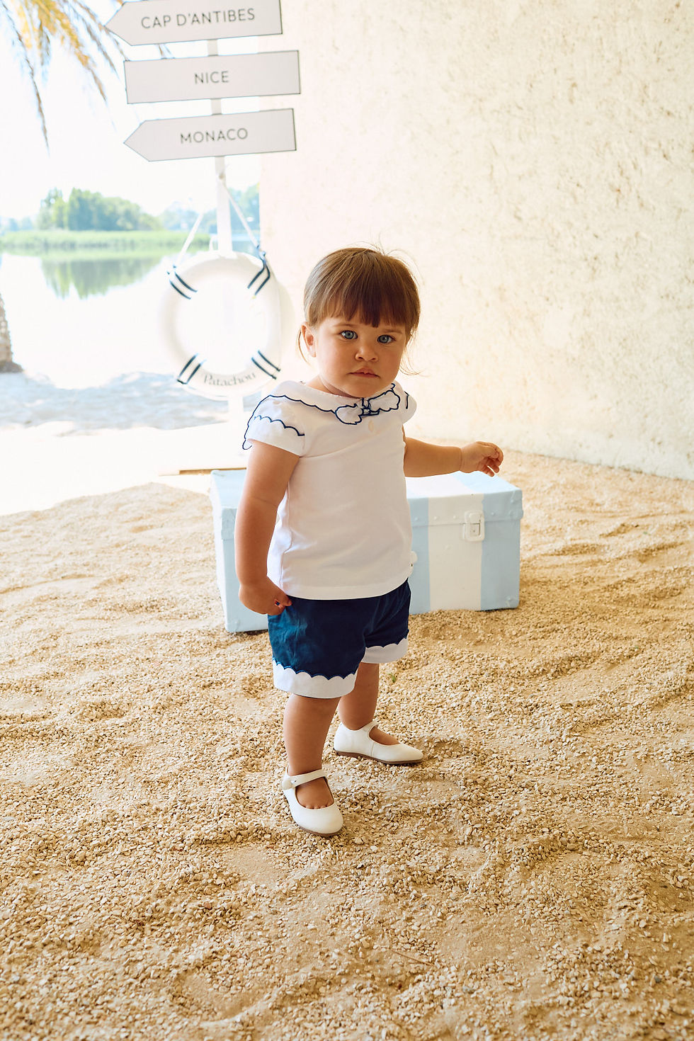 Thumbnail: Patachou - White & Navy Short Set