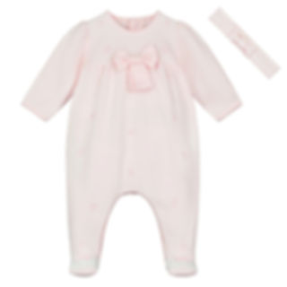 Flavia -  Pink Babygrow with Large Bow