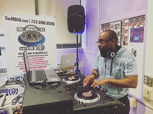Behind the decks