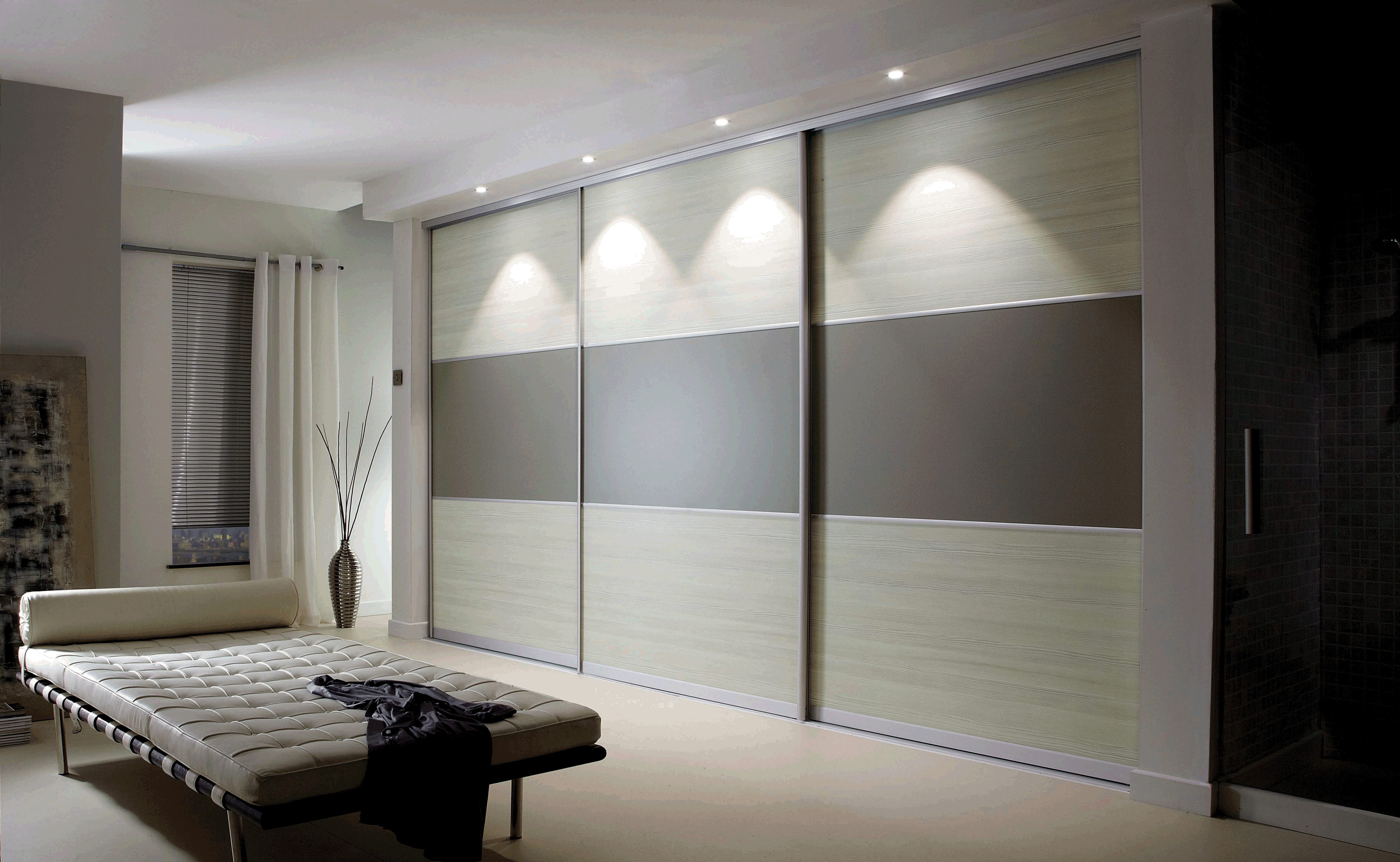Three panels sliding wardrobe doors 