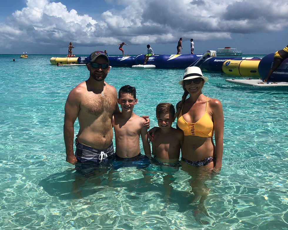 My family enjoying Grace Bay