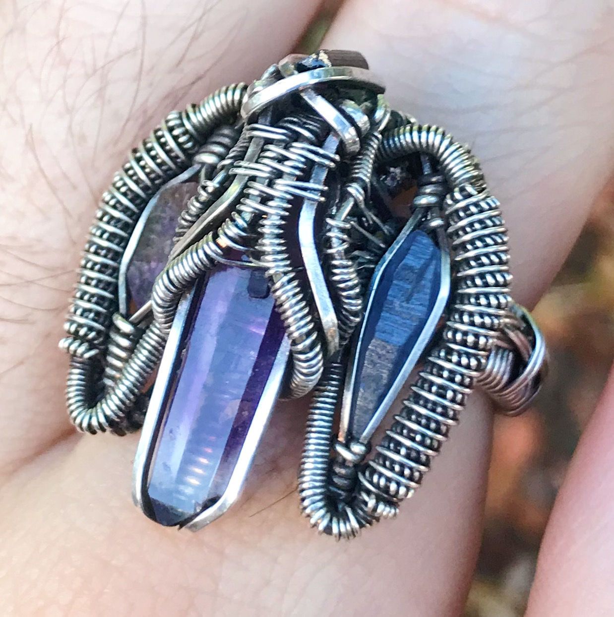 Lotus Cruiser - Sapphire, Amethyst, Tourmaline in Sterling Silver