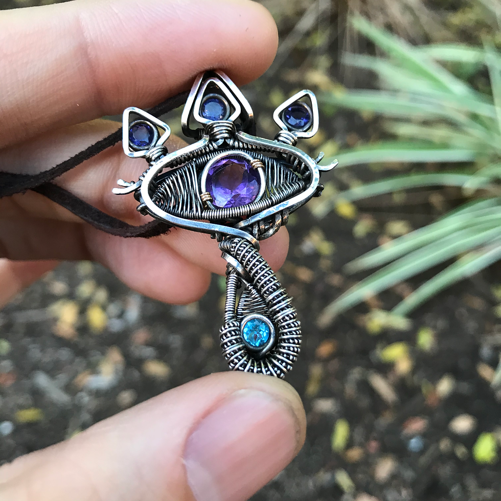 Thumbnail: Eye of Truth - Amethyst, Topaz & Iolite in Sterling Silver