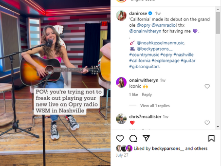 WSM ON AIR WITH ERYN: ‘California’ made its debut on the grand ole @opry @wsmradio!