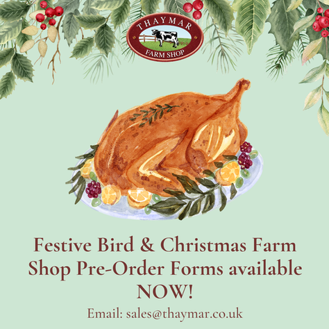 Festive Bird & Christmas Farm Shop Pre-Order Forms Available now!