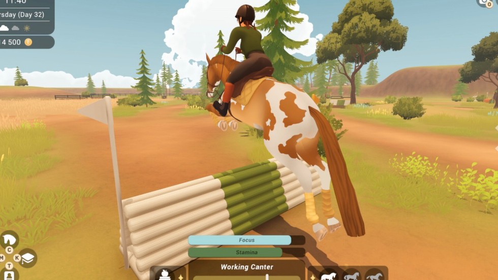 rider jumping a horse in Fernhoof Grove Riding Academy gameplay screenshot
