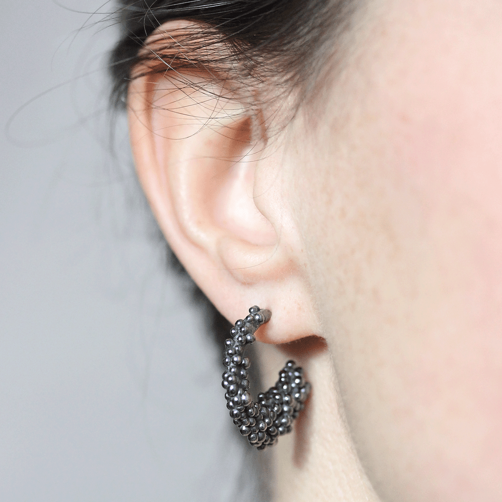 Thumbnail: Large Granulated Hoops