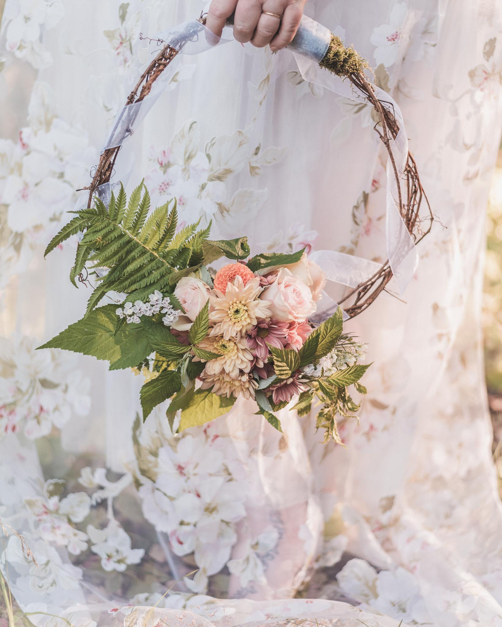 Binda bukett i spiral