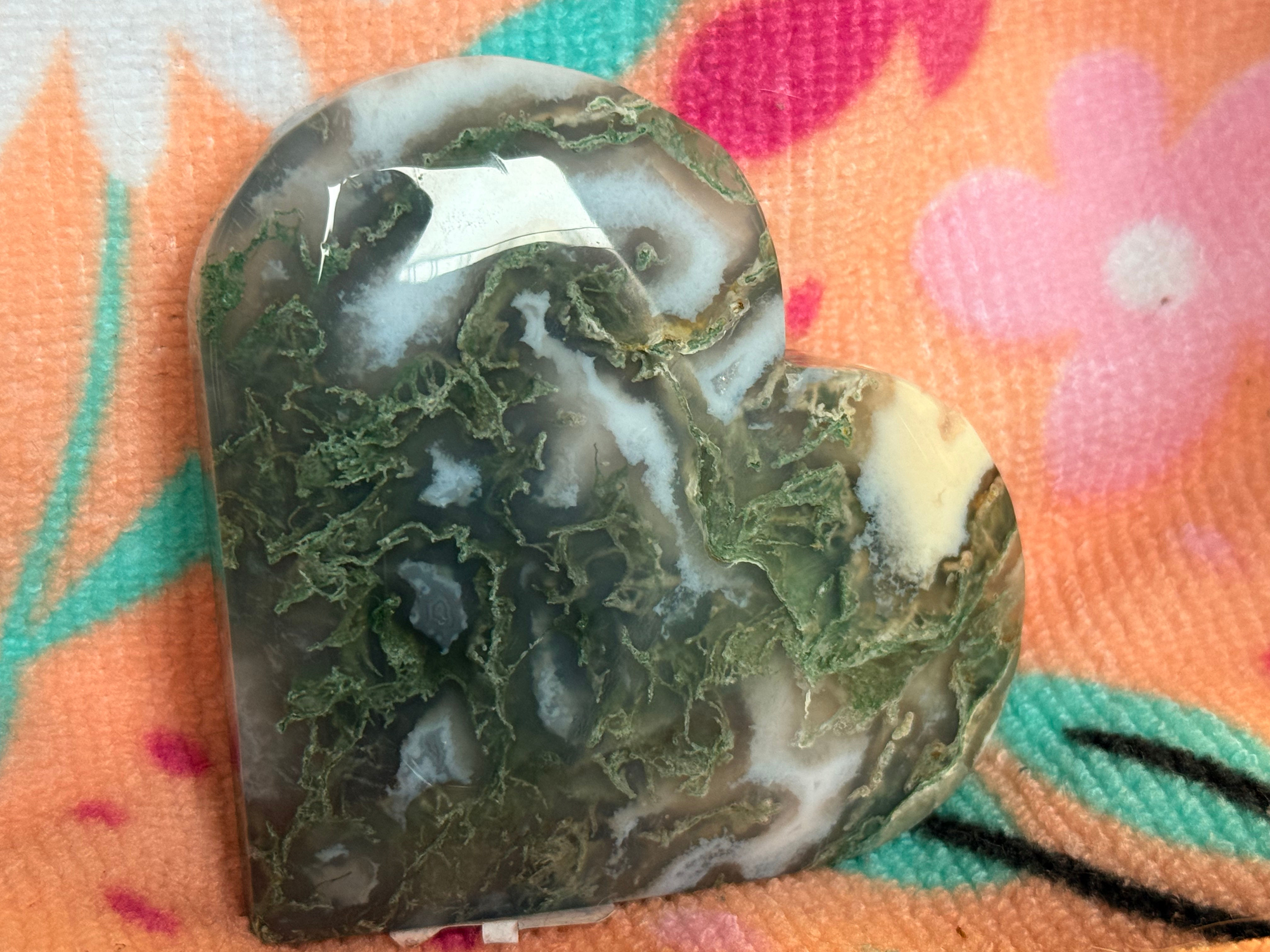 Moss Agate Heart
