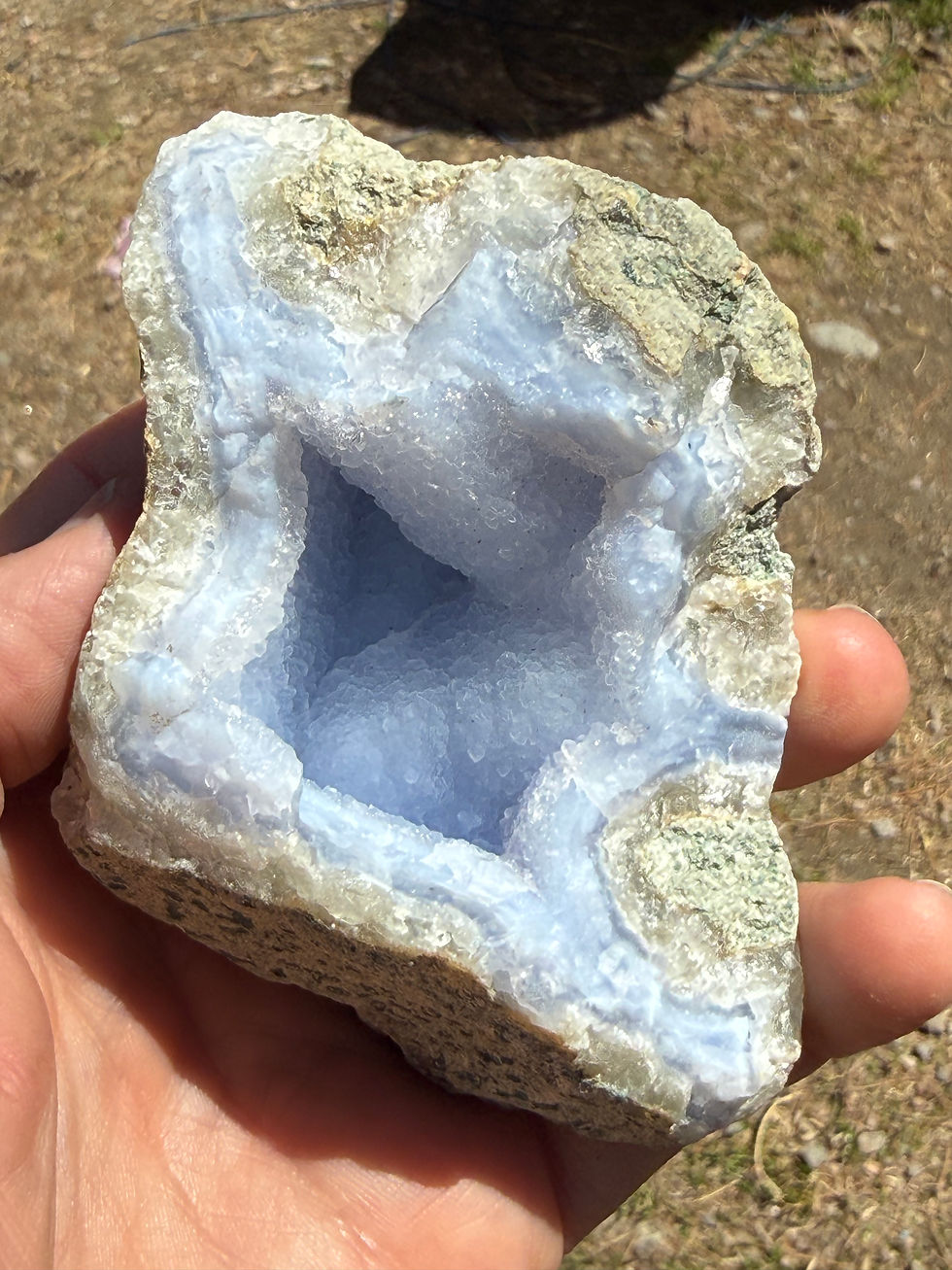 Thumbnail: Natural Blue Lace Agate Geode Specimen
