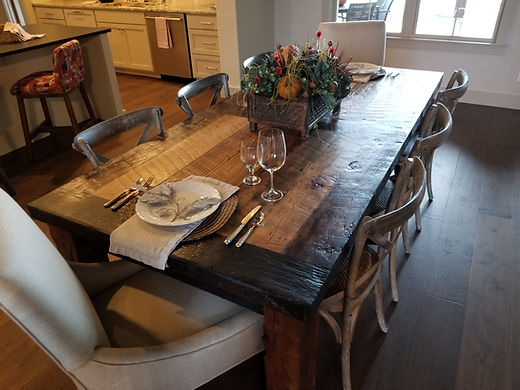tobacco dining table SOLD* Tobacco Barn Dining Table with Hand Hewn Legs