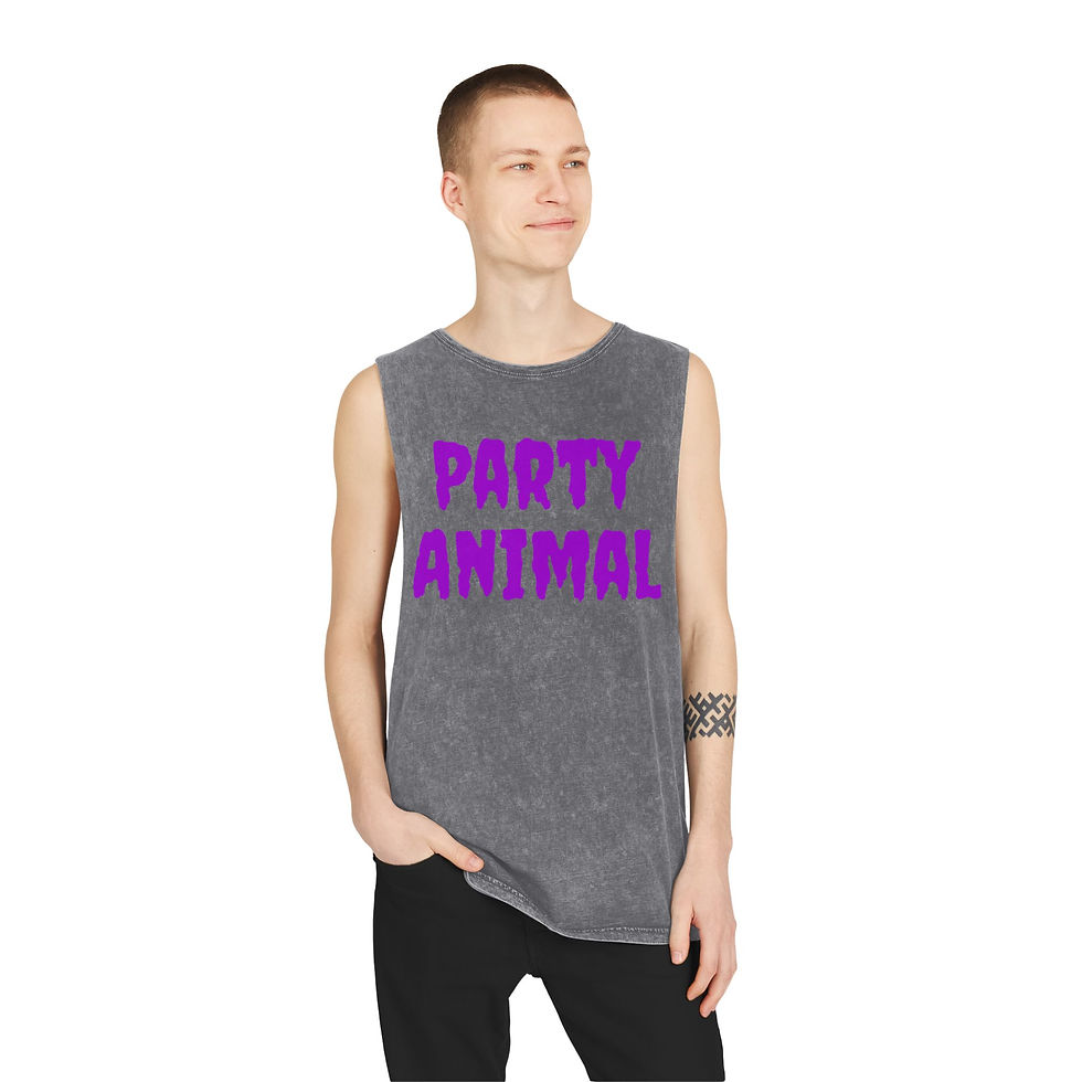 Thumbnail: Unisex Party Animal Stonewash Tank Top | Cool Casual Wear 