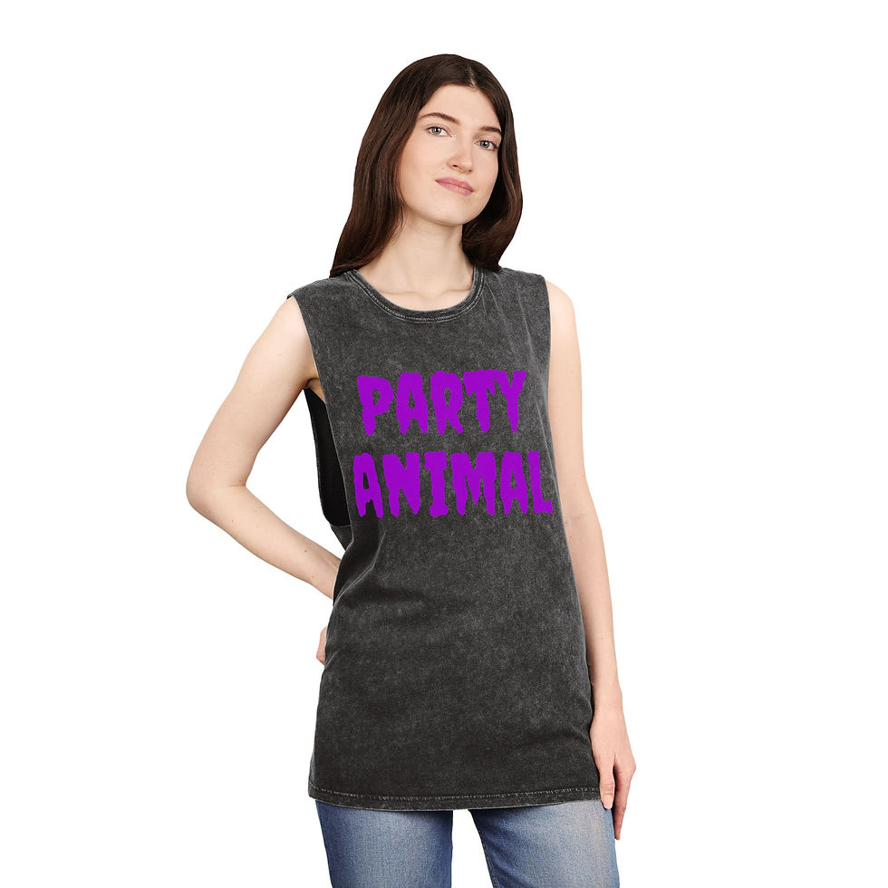 Thumbnail: Unisex Party Animal Stonewash Tank Top | Cool Casual Wear 