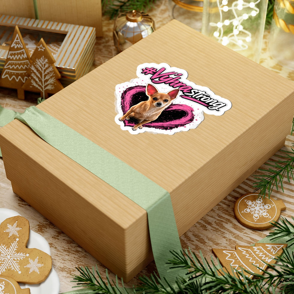 Thumbnail: Sticker — #VyhraStrong Chihuahua Heart Vinyl Sticker